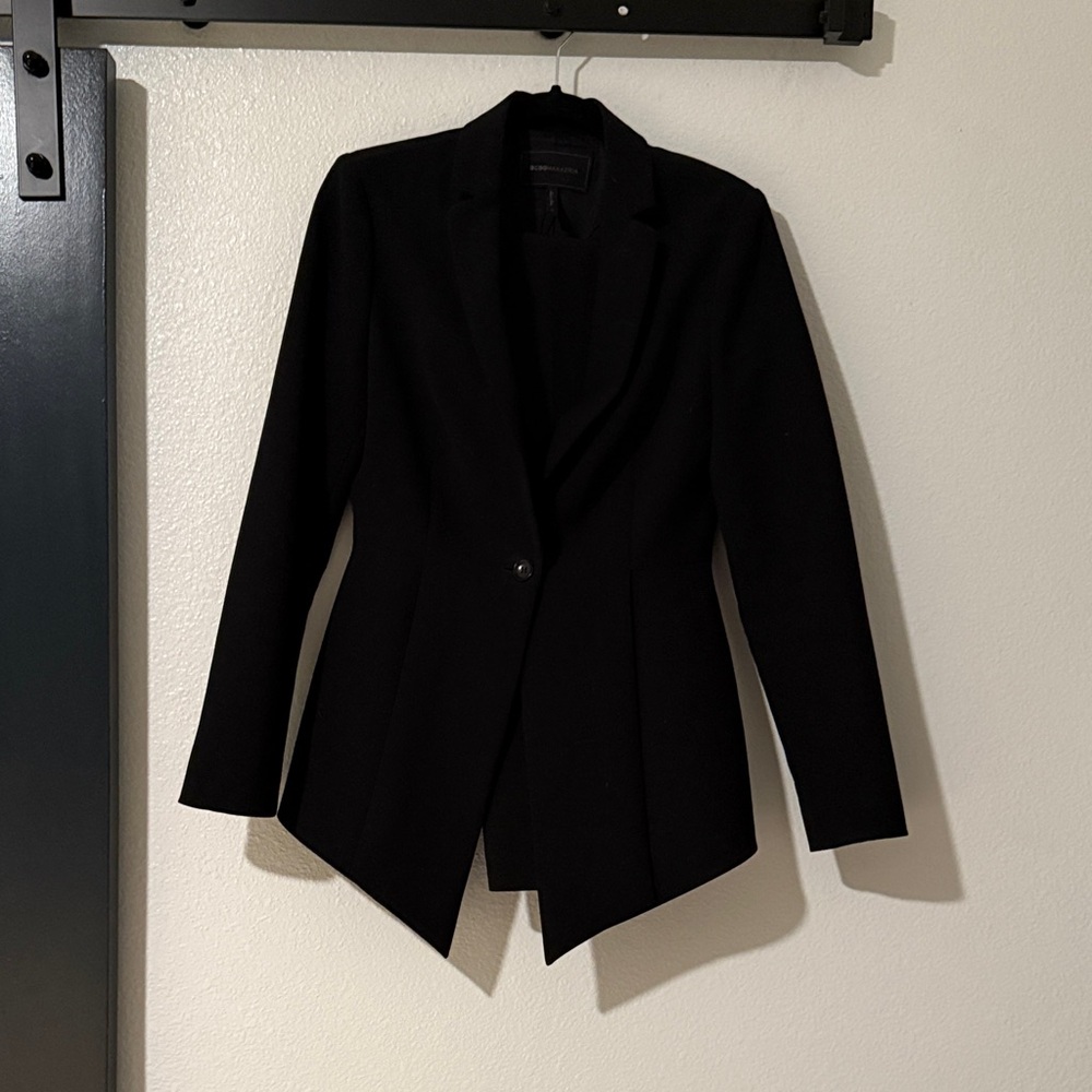 Elegant Black Women's Peplum style Blazer and cigarette style pants